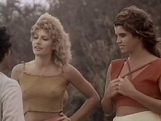 Beautiful vintage girls masturbate pussies in the back seat and then have sex fun on the grass