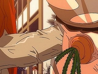 DUPSKO RUCHANIE creampie z marchewką w szparze - Hentai Ahegao
