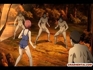hentai Virgin pakaian mandi gangbang panas